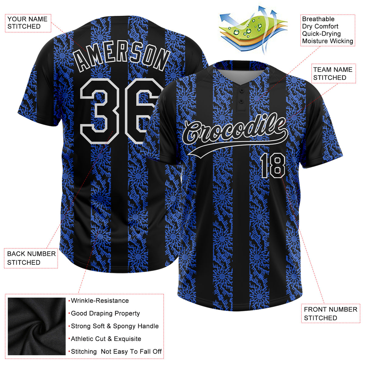 1066 | Pinstripes Full Dye Sublimation Softball Jersey (lettering included)  :: Sublimated Softball Jerseys