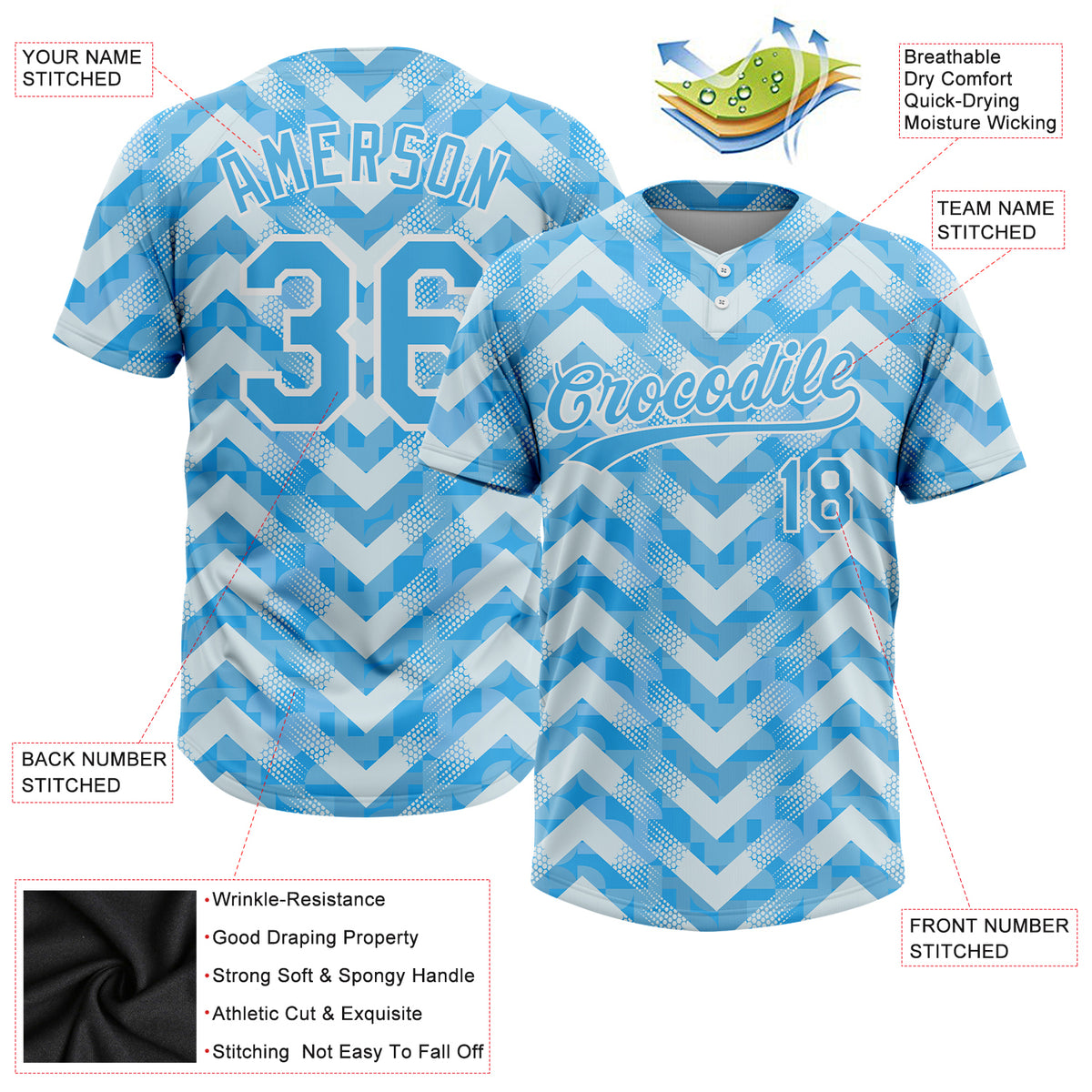 Custom Light Blue Red-White Two-Button Unisex Softball Jersey Fast Shipping  – FiitgCustom