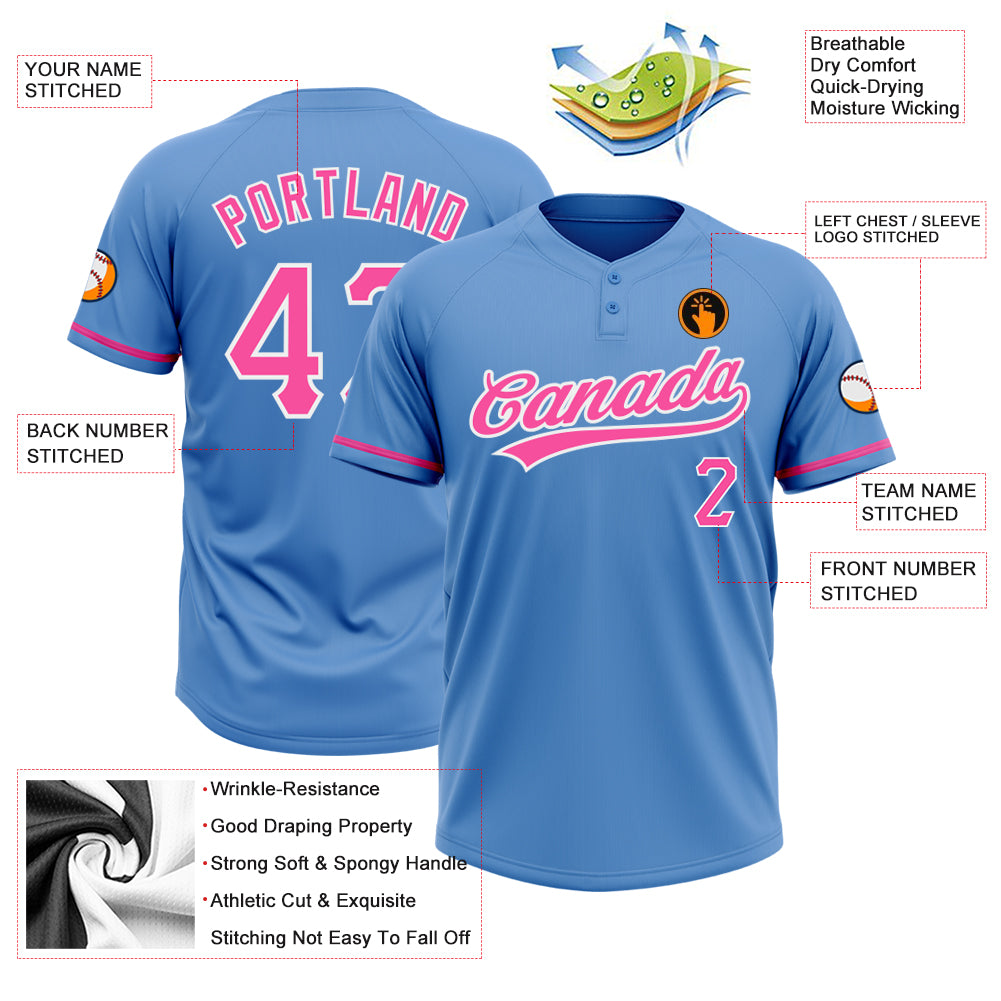 Cheap Custom Cream Pink-Kelly Green Two-Button Unisex Softball Jersey Free  Shipping – CustomJerseysPro