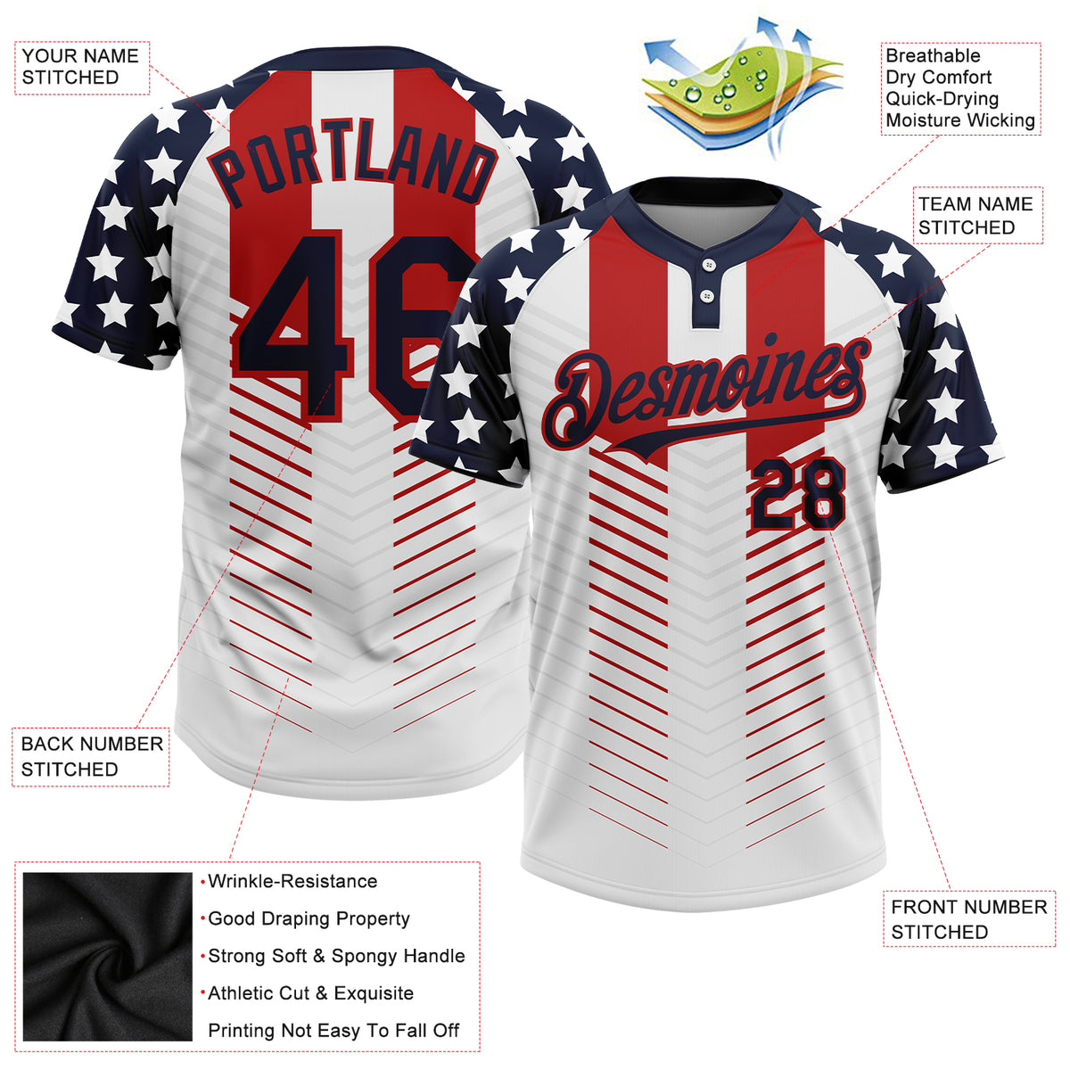 1080 | Pirates Full Dye Sublimation Men’s Custom Softball Jerseys  (lettering included)