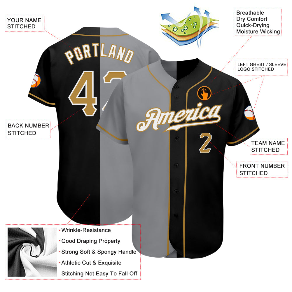 Cheap Custom Steel Gray Old Gold Authentic Baseball Jersey Free Shipping –  CustomJerseysPro