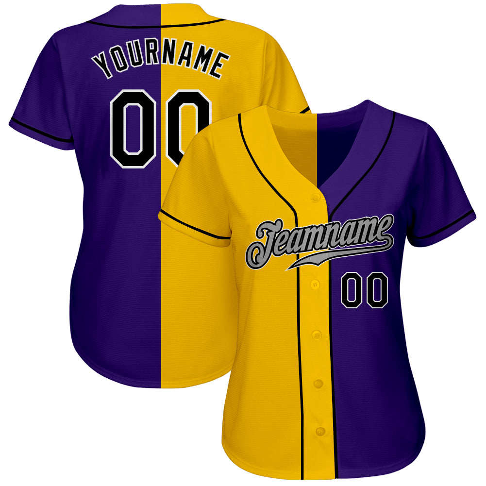 Men's Los Angeles Lakers Split Baseball Jersey - All Stitched