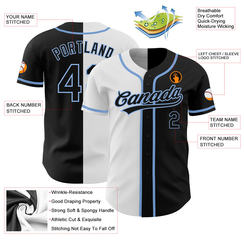 Cheap Custom White Light Blue Authentic Baseball Jersey Free Shipping –  CustomJerseysPro