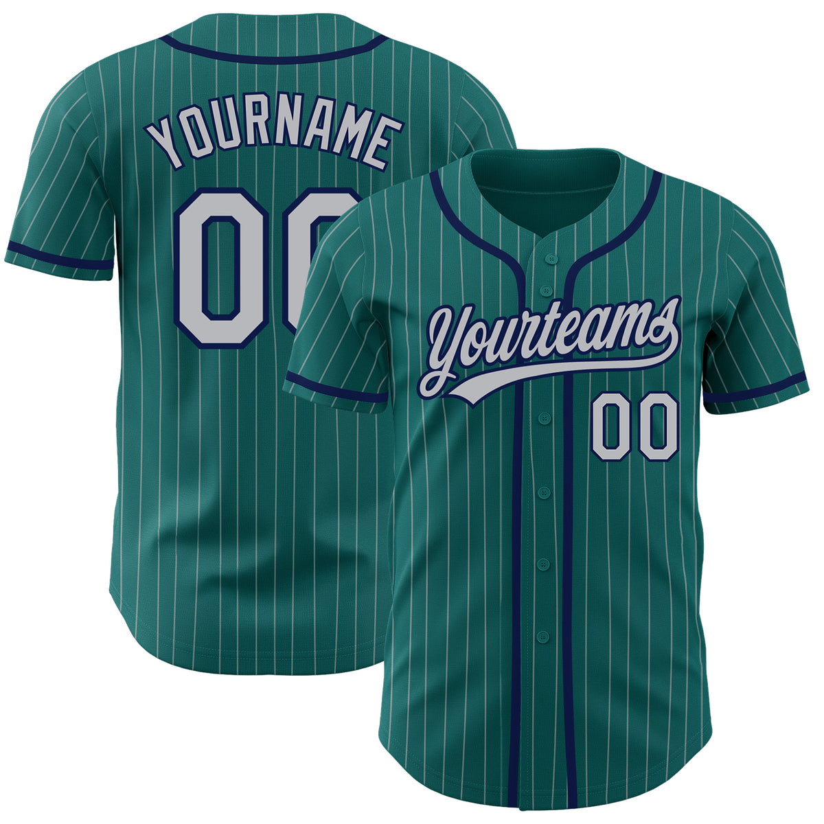 Custom Gray Navy-Teal Baseball Jersey – CustomJerseysPro