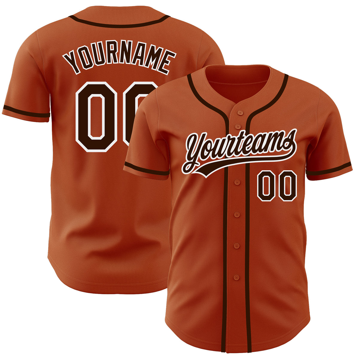 Custom Brown Orange-White Authentic Baseball Jersey – CustomJerseysPro