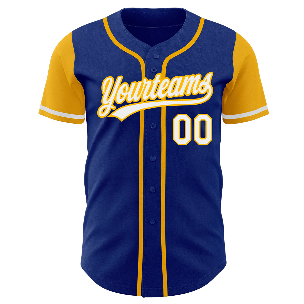 Custom Royal Gold-Light Blue Authentic Split Fashion Baseball Jersey  Discount