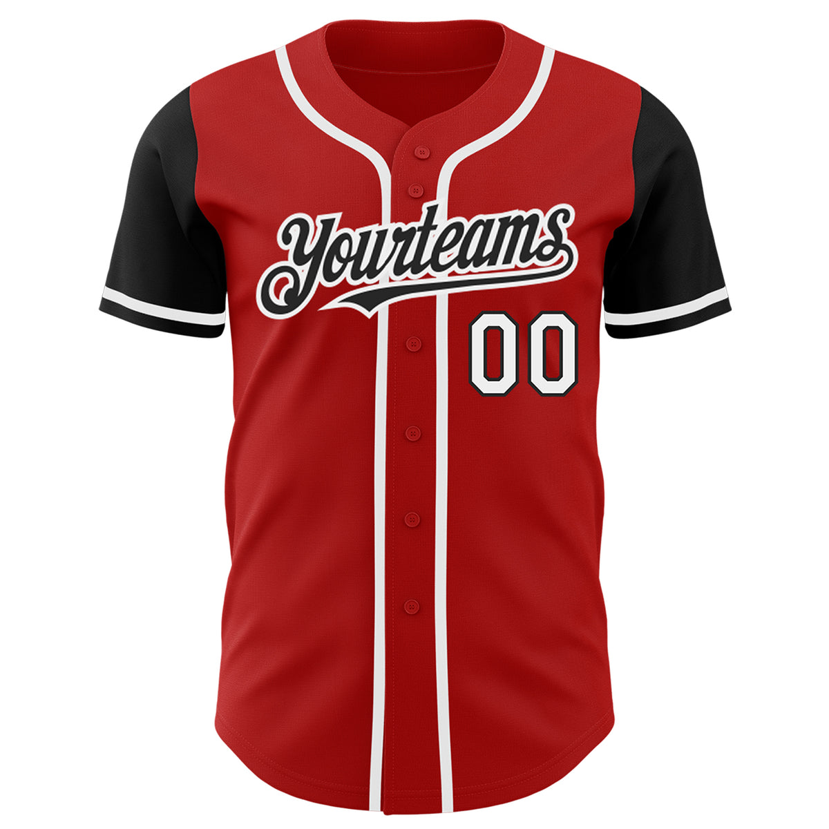 Black Red-White CUSTOM Baseball Jersey -  Worldwide Shipping