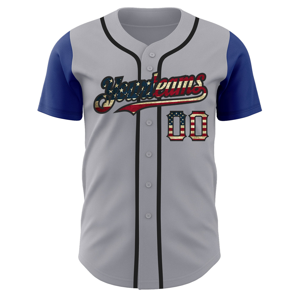 Cheap Custom Gray Vintage USA Flag Royal-Black Authentic Two Tone Baseball  Jersey Free Shipping – CustomJerseysPro