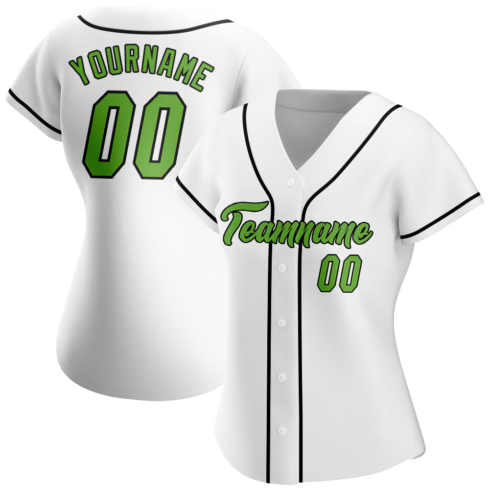 Custom Black Black-Neon Green Authentic Baseball Jersey – CustomJerseysPro