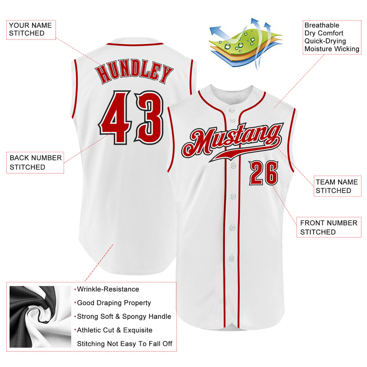 Cheap Custom Black Red Authentic Sleeveless Baseball Jersey Free Shipping –  CustomJerseysPro