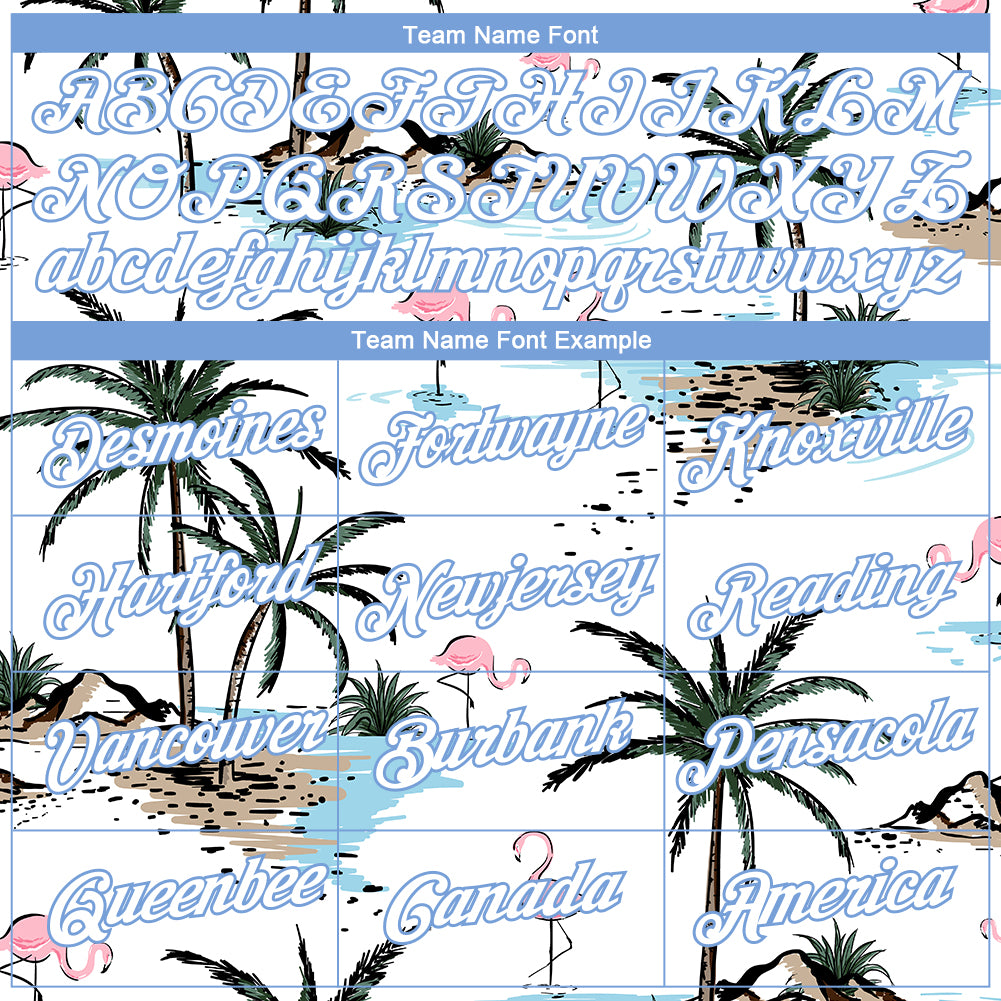 Cheap Custom White Royal 3D Pattern Design Beach Hawaii Palm Trees