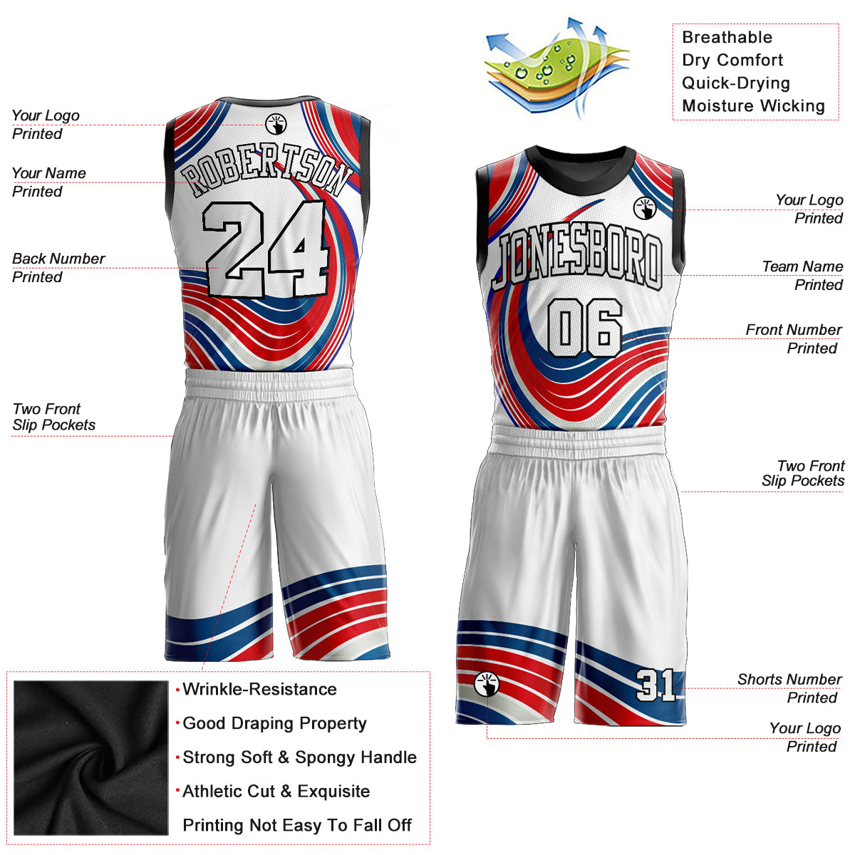 Cheap Custom Blue Black-White Round Neck Sublimation Basketball Suit Jersey  Free Shipping – CustomJerseysPro