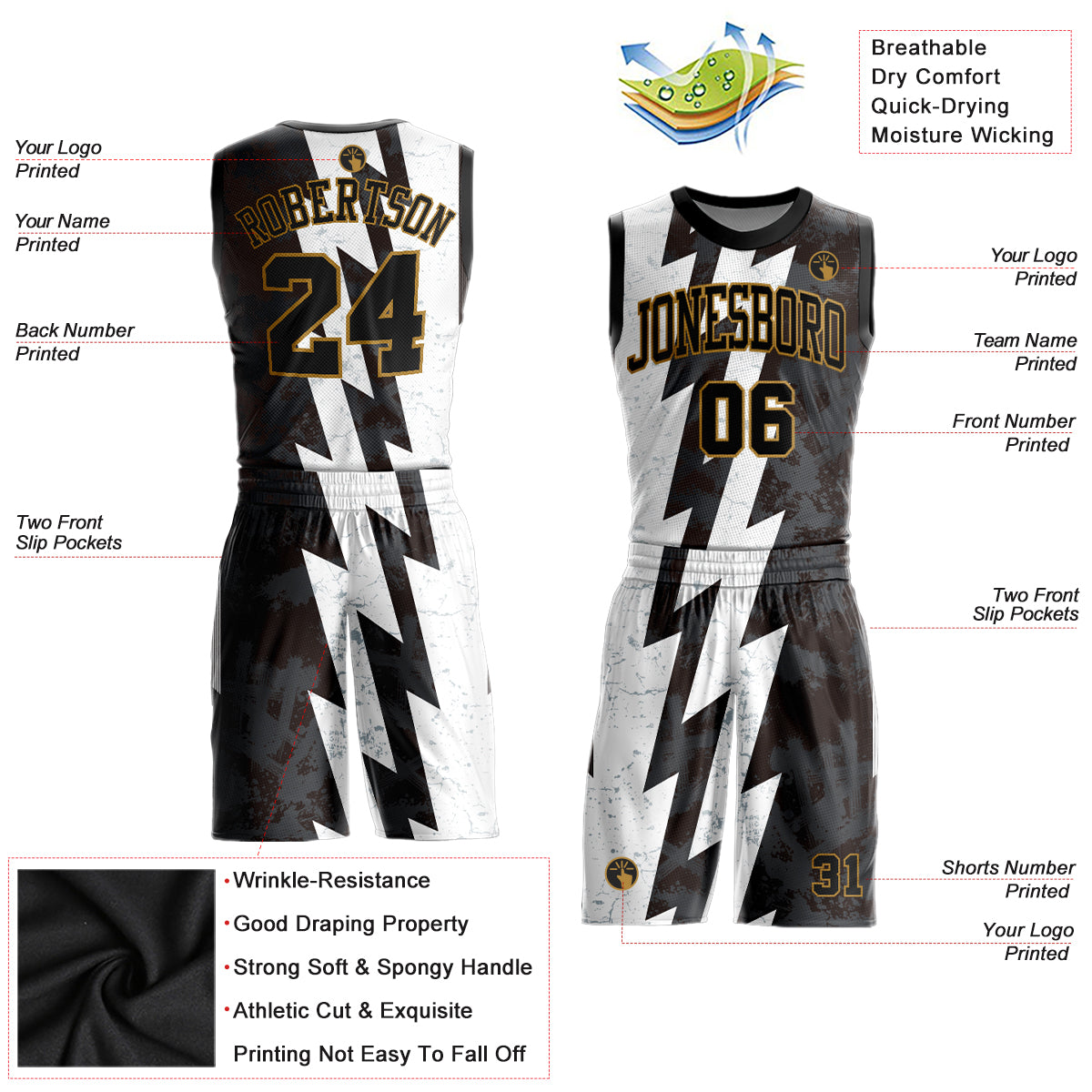 Cheap Custom Old Gold White Round Neck Sublimation Basketball Suit Jersey  Free Shipping – CustomJerseysPro