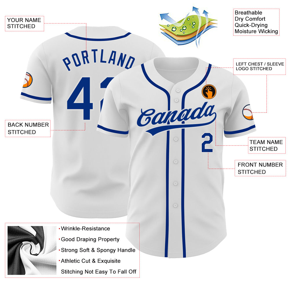 Custom White Royal Baseball Jersey – CustomJerseysPro