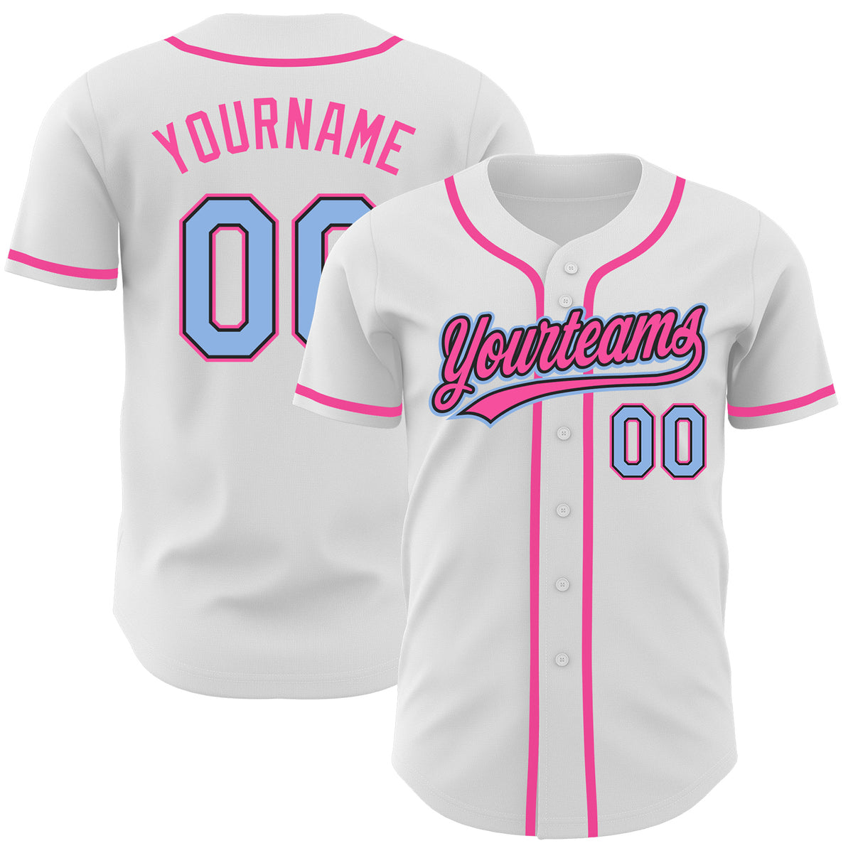 Cheap Custom Pink Light Blue-White Authentic Split Fashion Baseball Jersey  Free Shipping – CustomJerseysPro