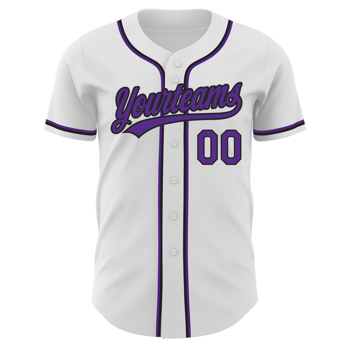 Custom Black White-Purple Authentic Baseball Jersey Discount