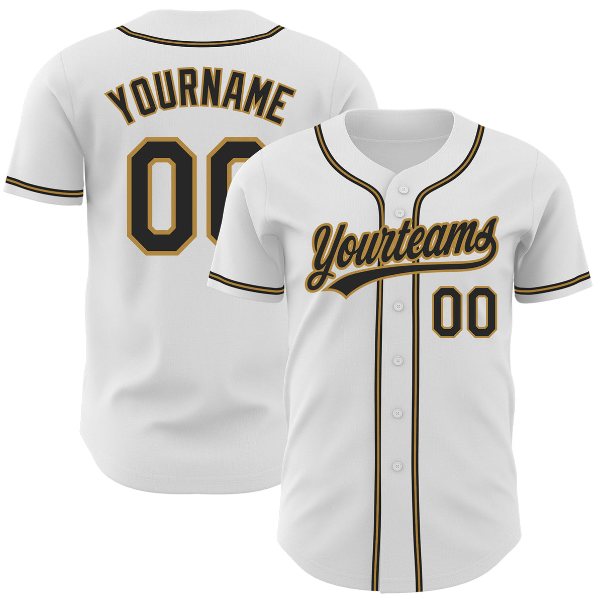 Sale Build White Baseball Authentic Black Jersey Gold – CustomJerseysPro