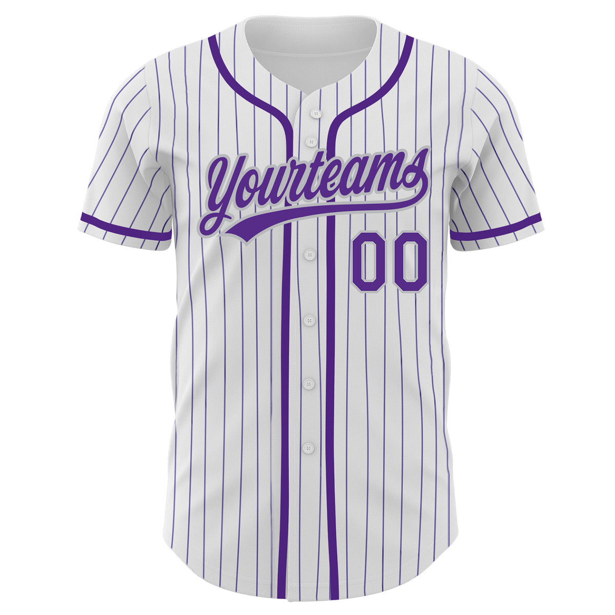 Custom Baseball Jersey White Purple Pinstripe Purple-Gray Authentic Men's Size:XL