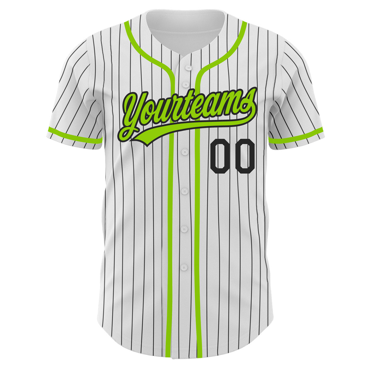 Custom Neon Green Black Pinstripe White Authentic Baseball Jersey Sale –  UKSN INC