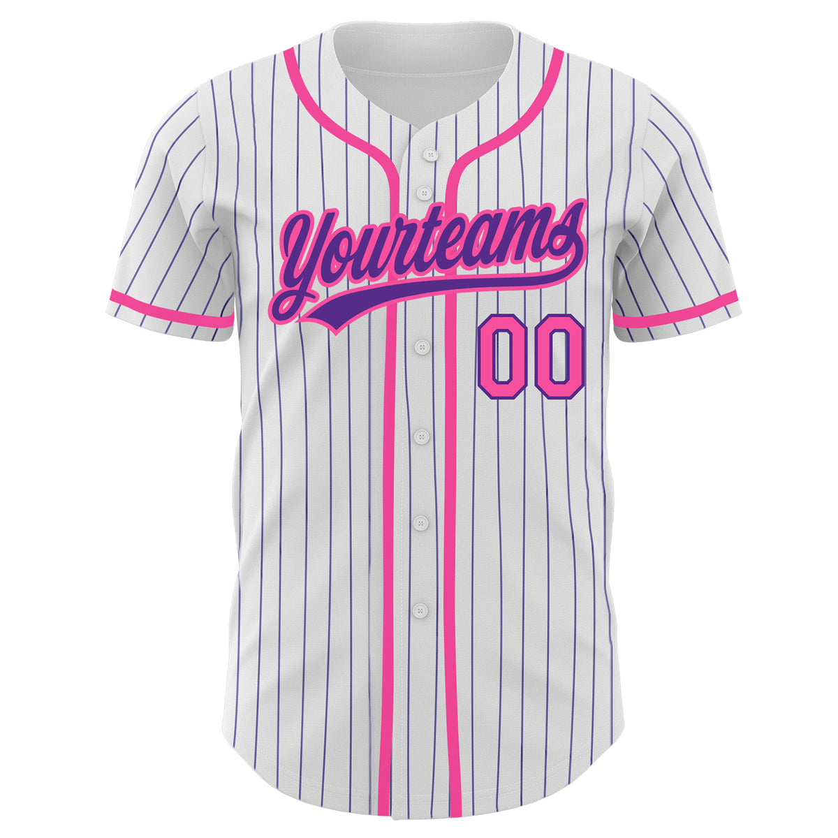 Cheap Custom White Black Pinstripe Purple-Pink Authentic