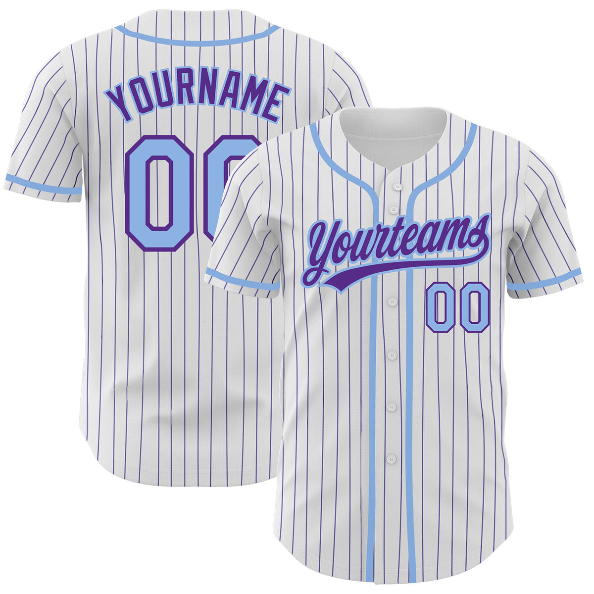 Custom Light Blue Purple-Black Authentic Baseball Jersey Sale