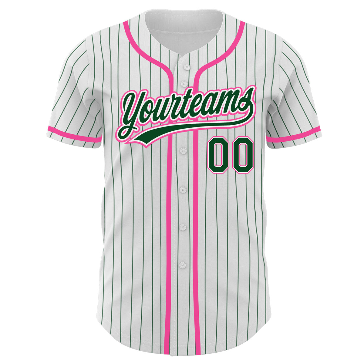 Custom Pink White Pinstripe Green Baseball Jerseys For Men & Women  JN1289_3321