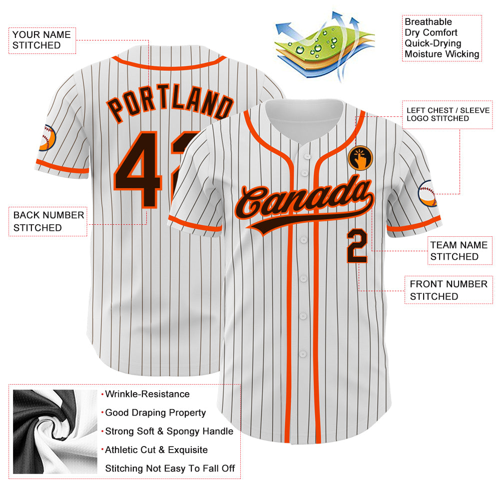 Custom Brown Orange-White Authentic Baseball Jersey – CustomJerseysPro