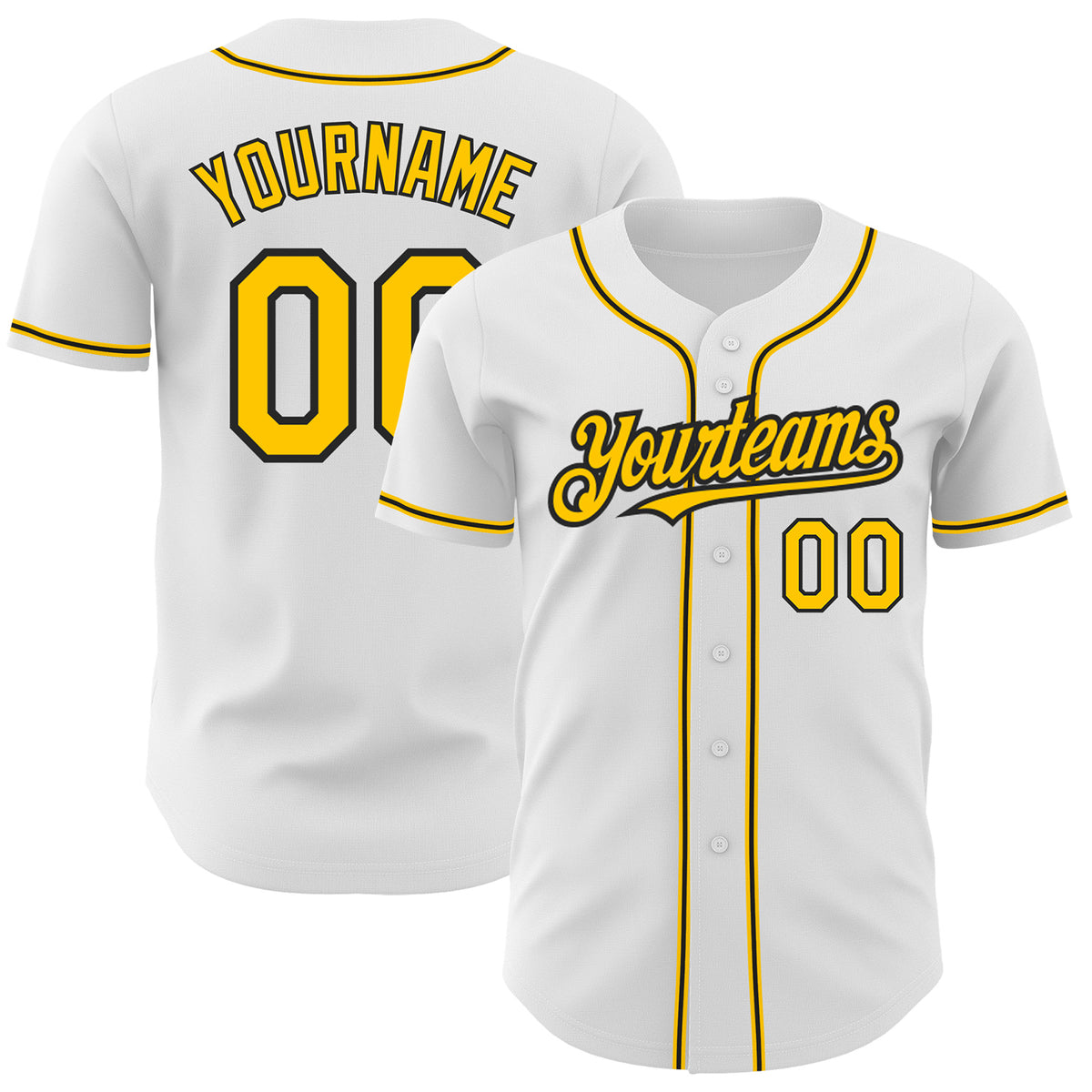 baseball jersey black and yellow