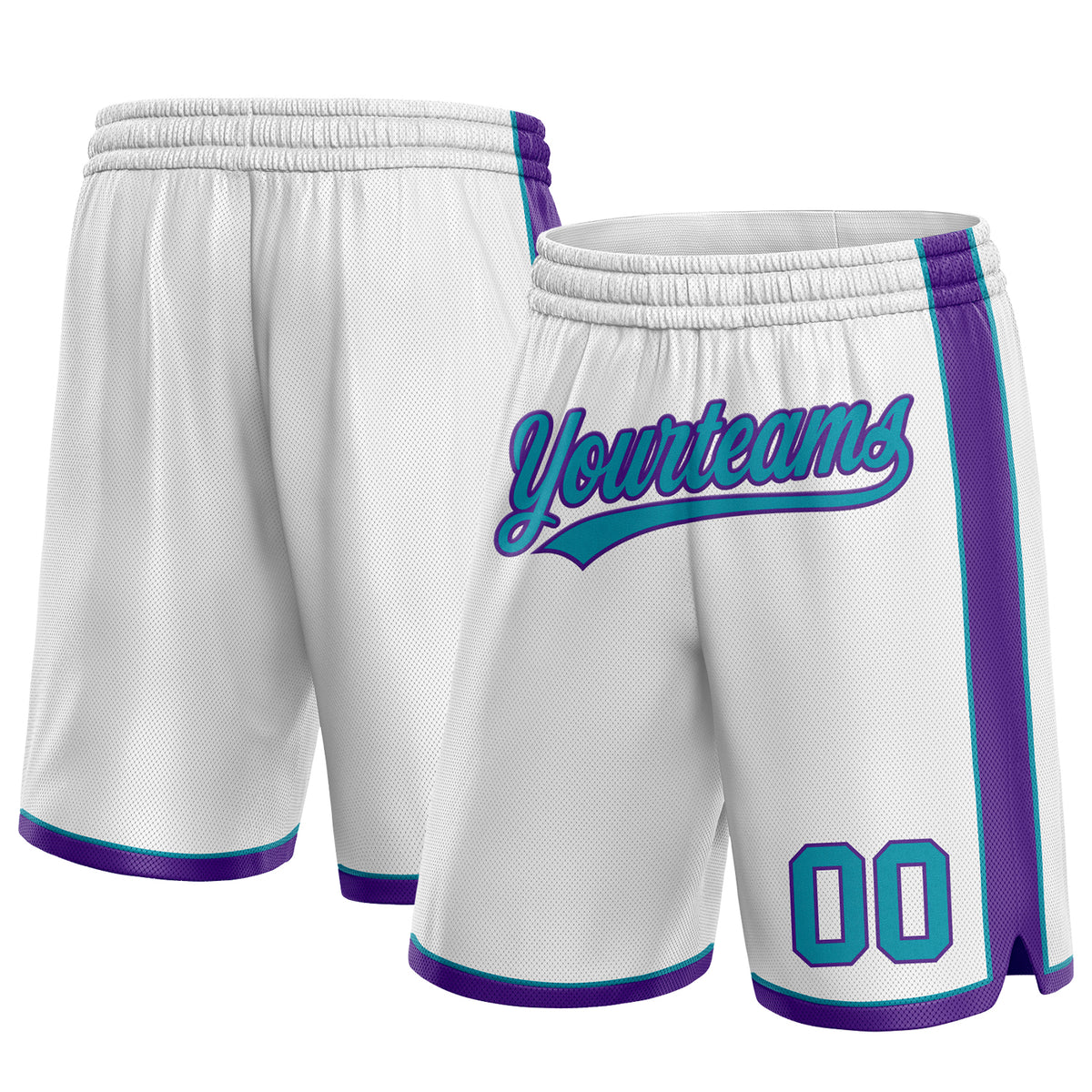Cheap Custom Pink White-Teal Authentic Basketball Shorts Free Shipping –  CustomJerseysPro