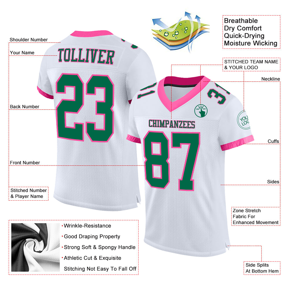 Cheap Custom Purple White-Kelly Green Mesh Authentic Football Jersey Free  Shipping – CustomJerseysPro