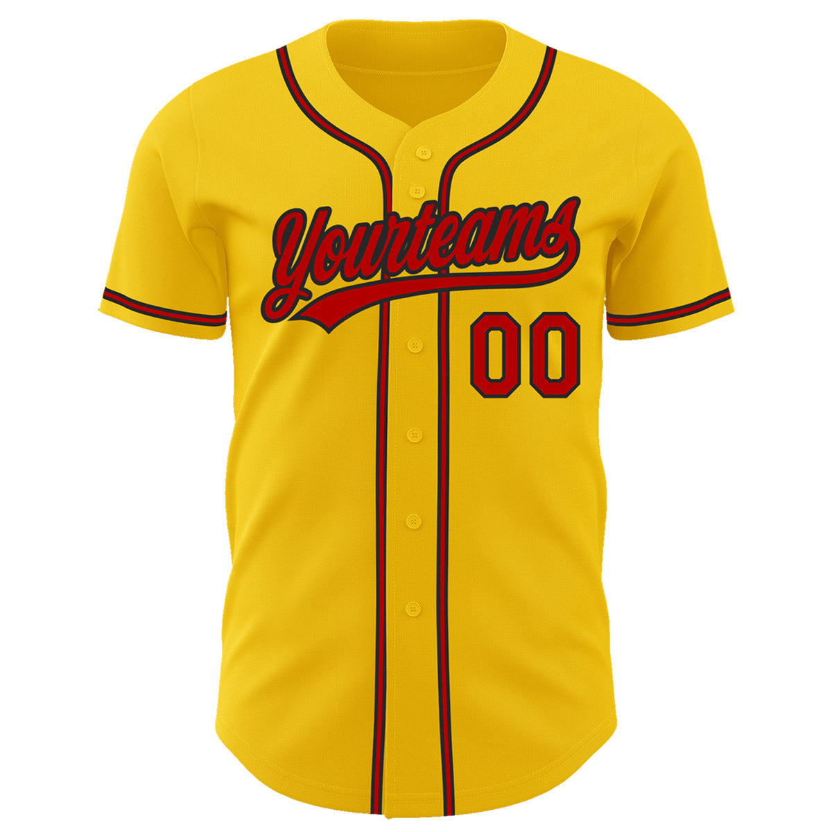 Cheap Custom Yellow Red-Black Authentic Baseball Jersey Free