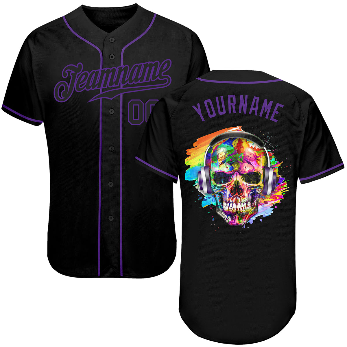 Minnesota Vikings Skull Pattern Name 3D Baseball Jersey Shirt