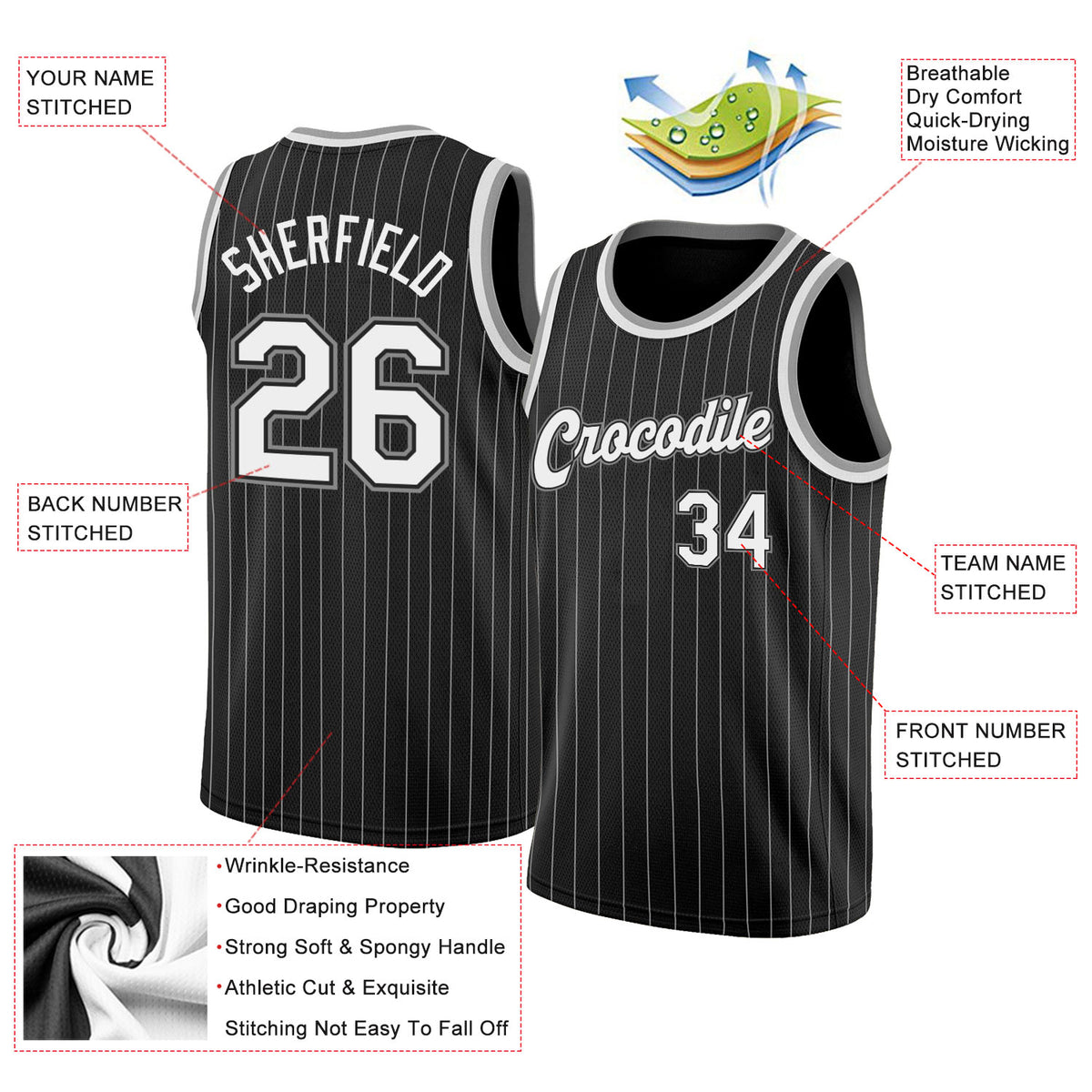 San Antonio Spurs Men's Classic Edition Baseball Jersey - Black and Gray