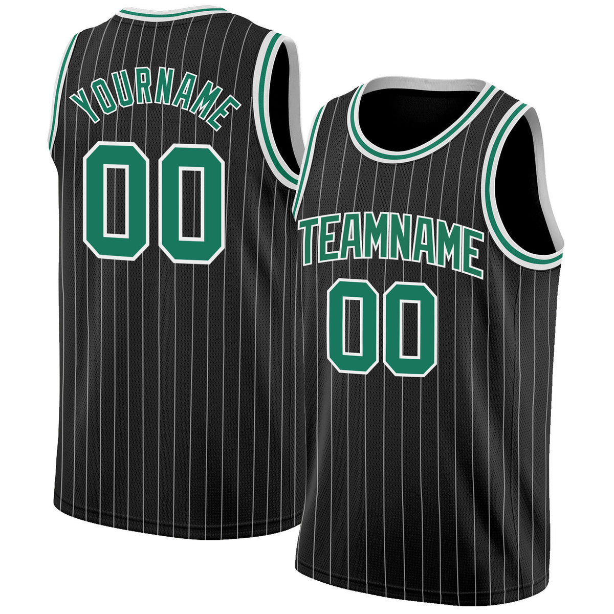 Cheap Custom Kelly Green White Pinstripe White-Gray Authentic Basketball  Jersey Free Shipping – CustomJerseysPro