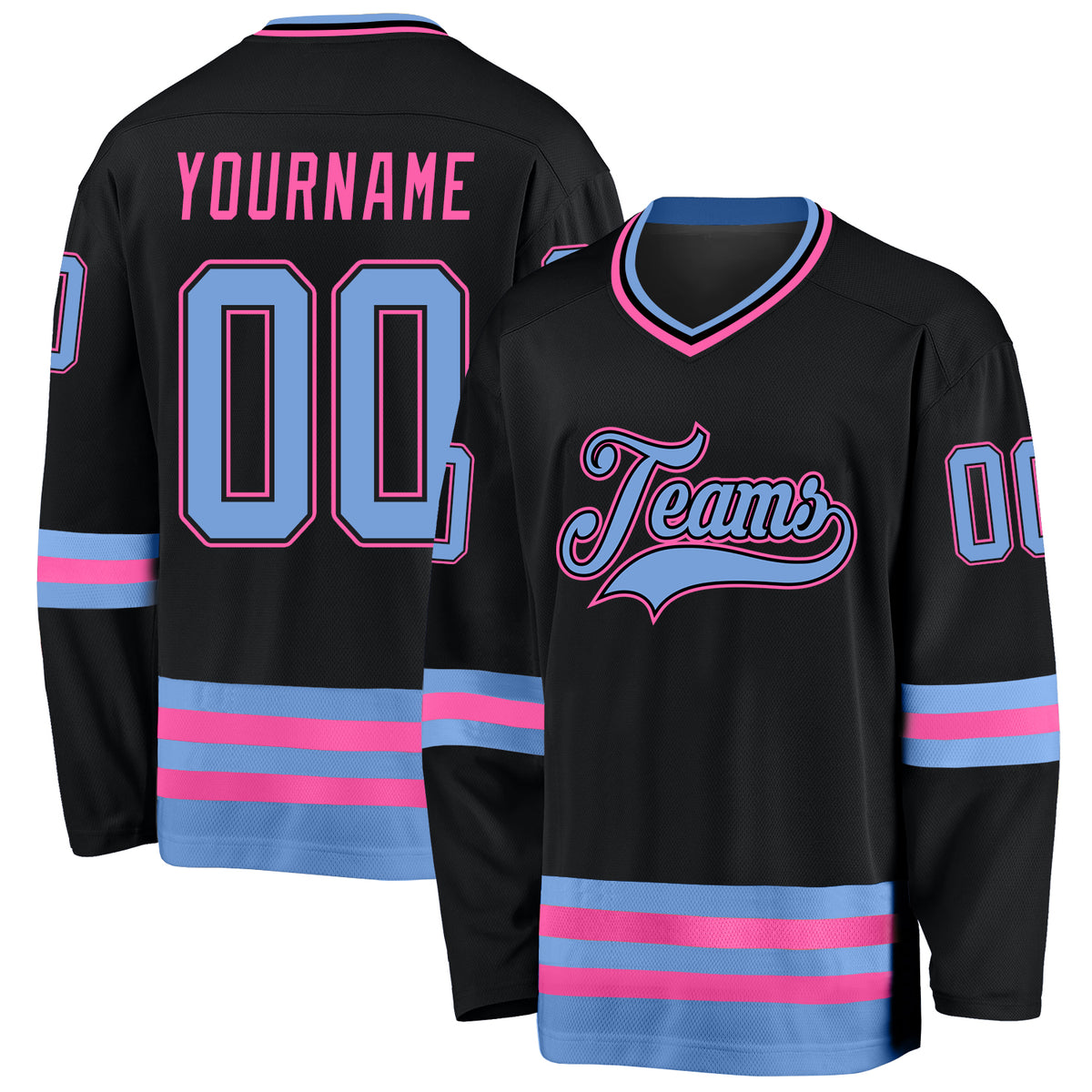 Cheap Custom Black White-Purple Hockey Jersey Free Shipping