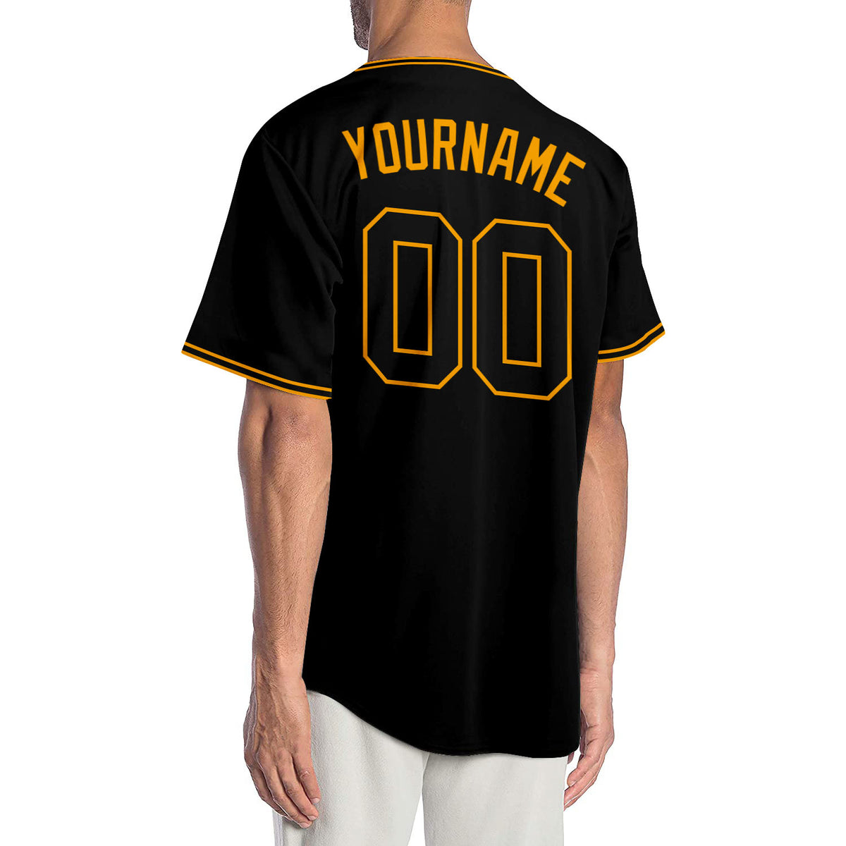 Custom Baseball Jersey Black Gold-Black Authentic Men's Size:XL