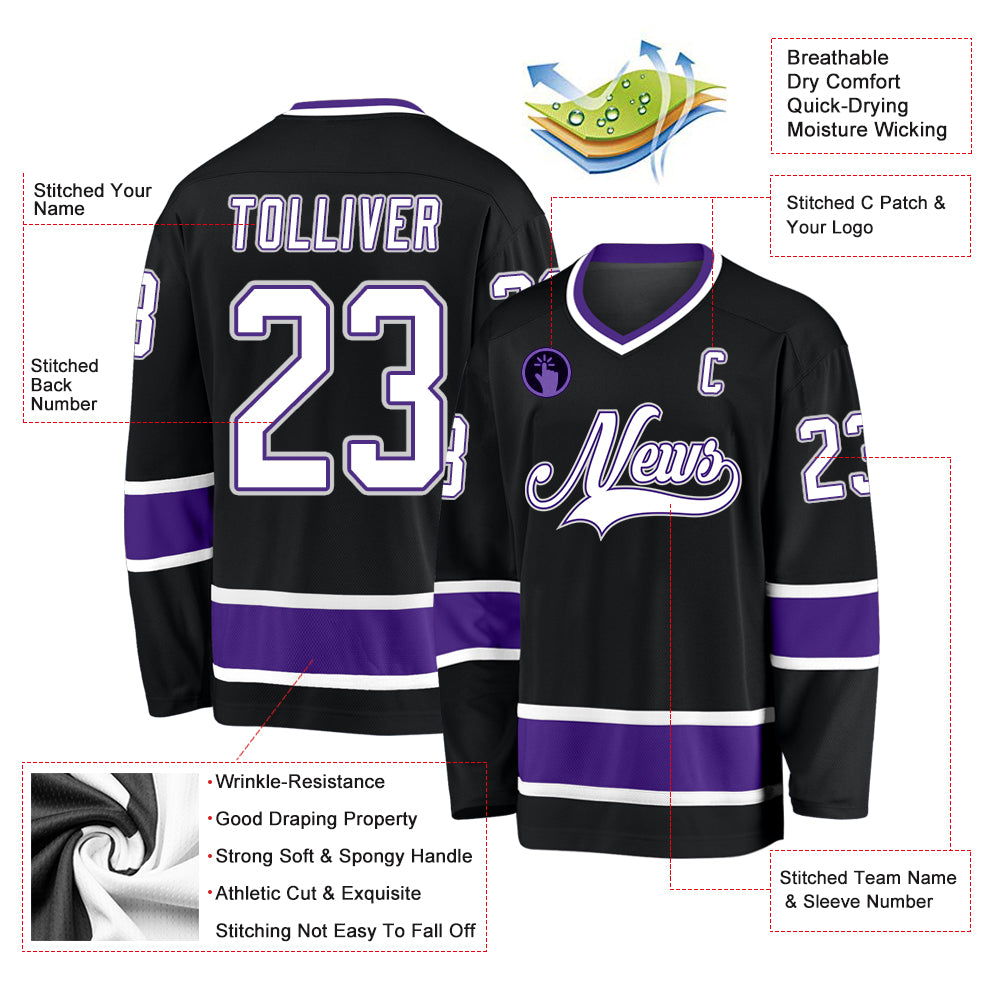 Cheap Custom Old Gold Purple-Black Hockey Jersey Free Shipping –  CustomJerseysPro