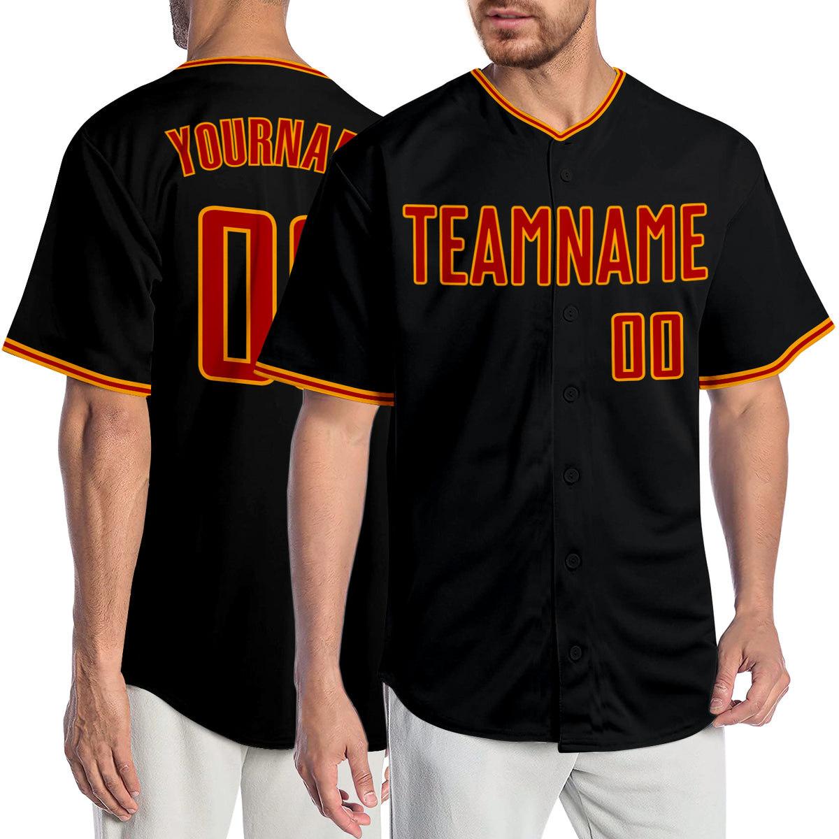 Cheap Custom Black Red-Gold Authentic Gradient Fashion Baseball JerseyLight Free  Shipping – CustomJerseysPro