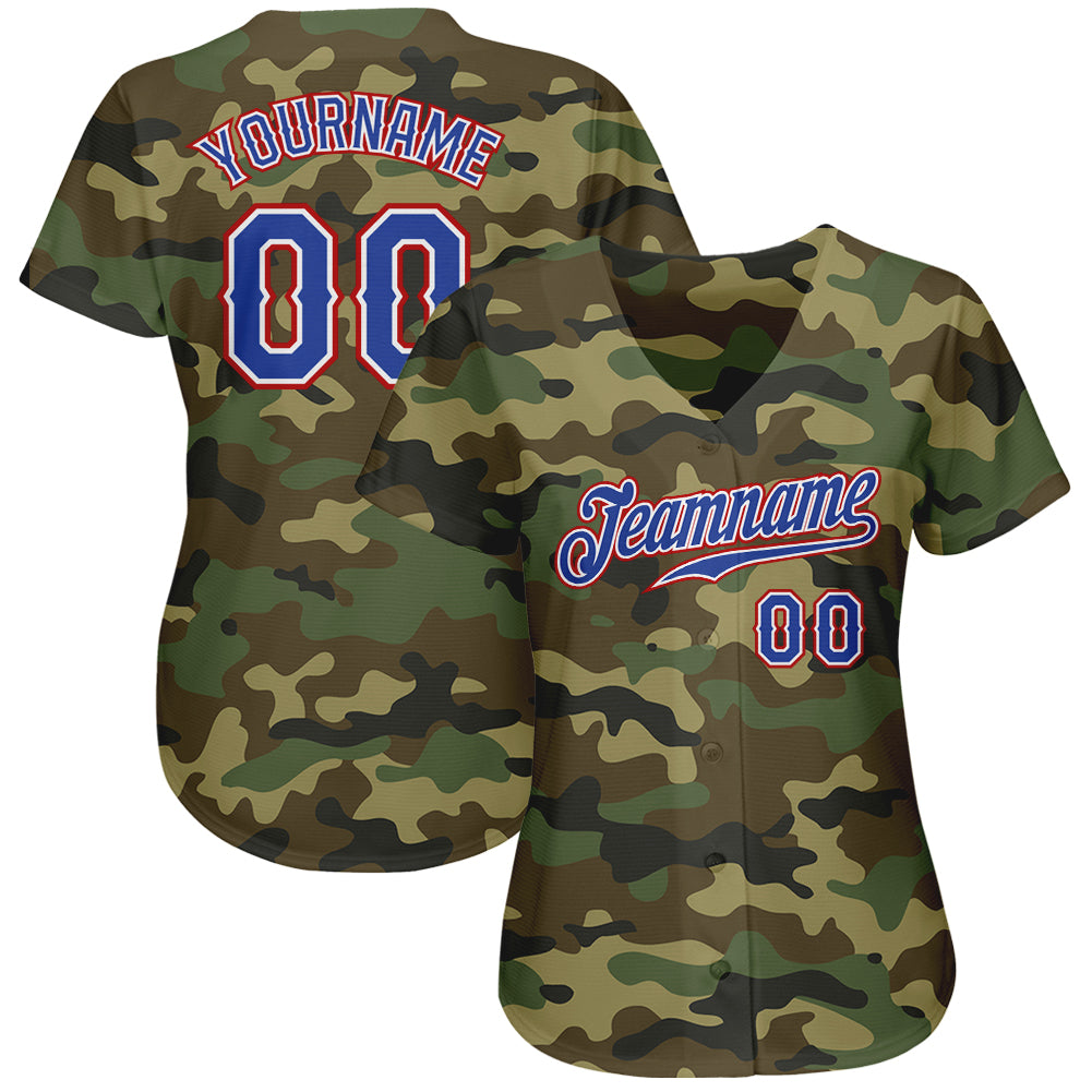 Cheap Custom Camo Royal-Red Authentic Baseball Jersey Free Shipping –  CustomJerseysPro