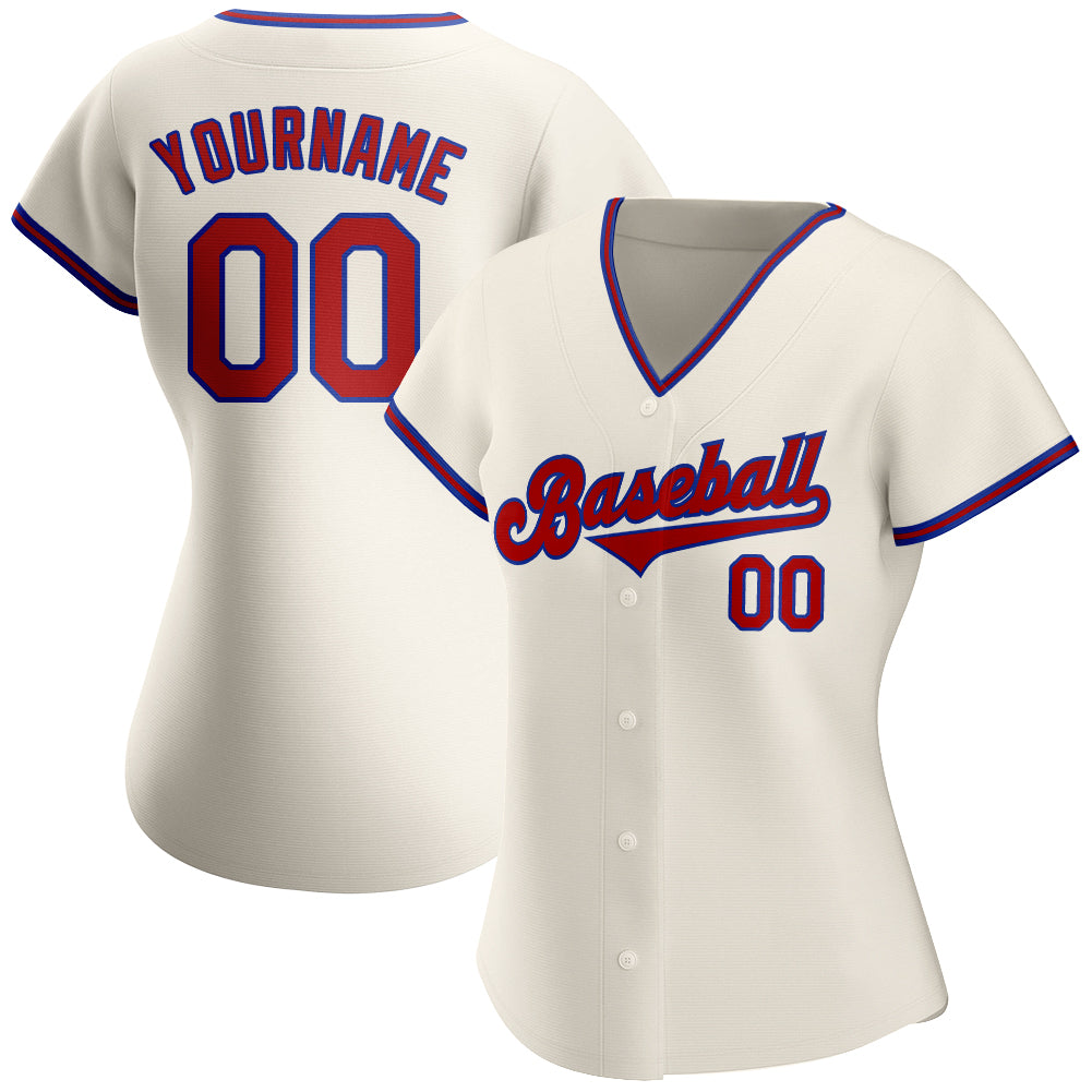 Sale Build Royal Baseball Authentic Cream Jersey Red – CustomJerseysPro