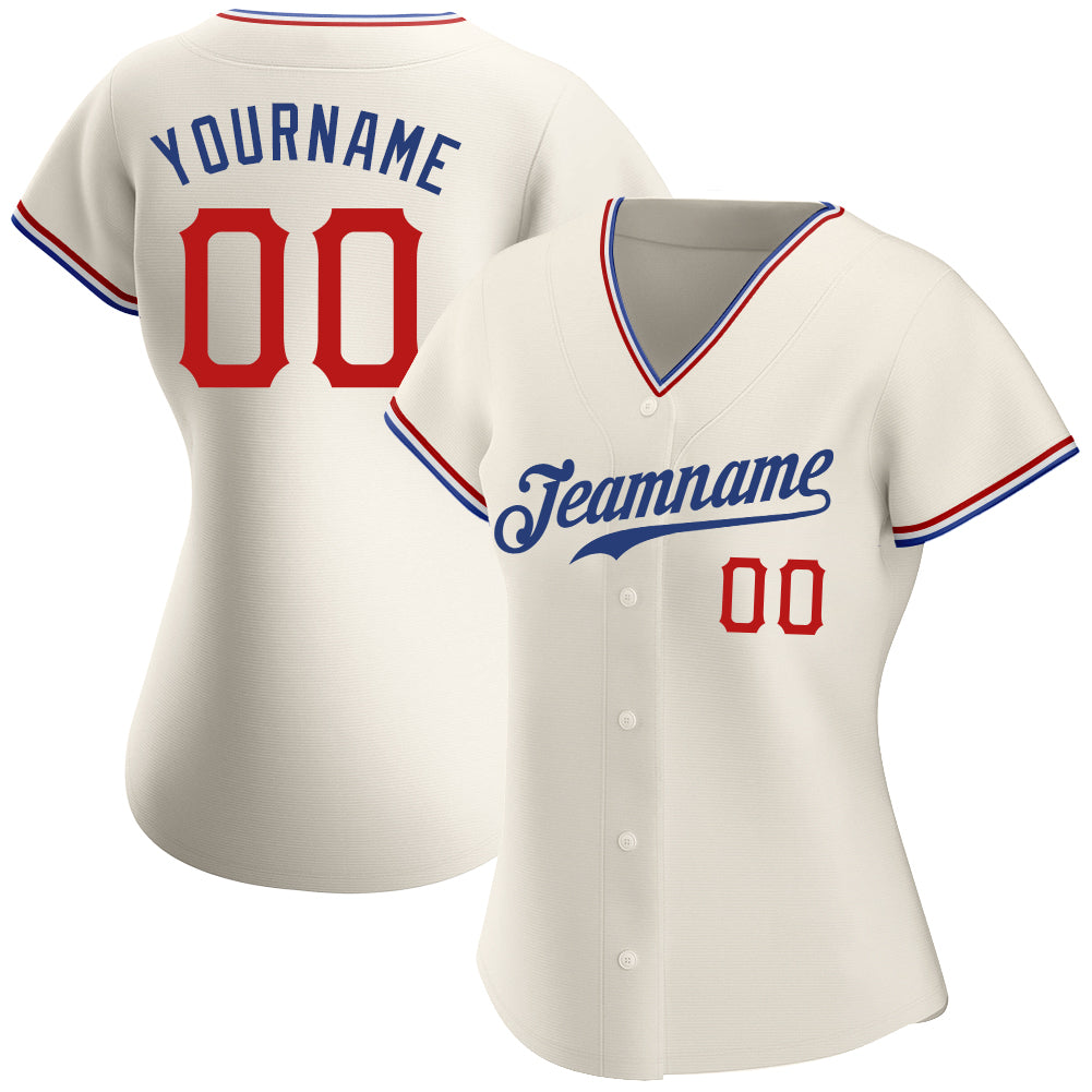 Custom Cream Red-Royal Baseball Jersey – CustomJerseysPro