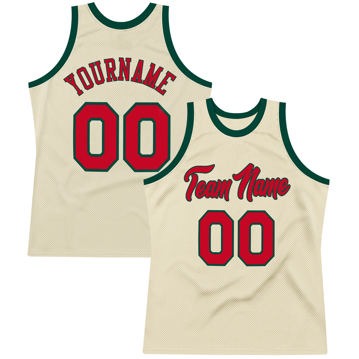Sale Build Neon Green Basketball Authentic Red Throwback Jersey Hunter Green  – CustomJerseysPro