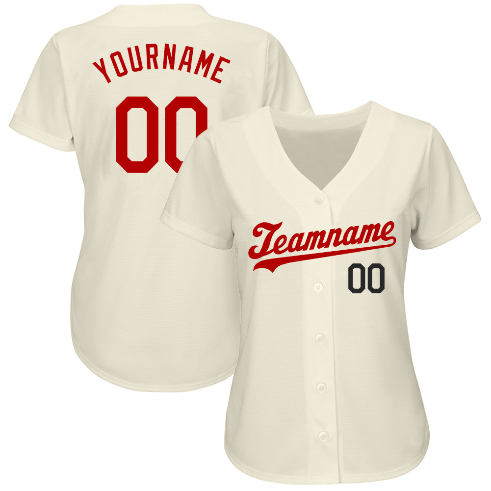 Cheap Custom Cream Red-Black Authentic Baseball Jersey Free Shipping –  CustomJerseysPro