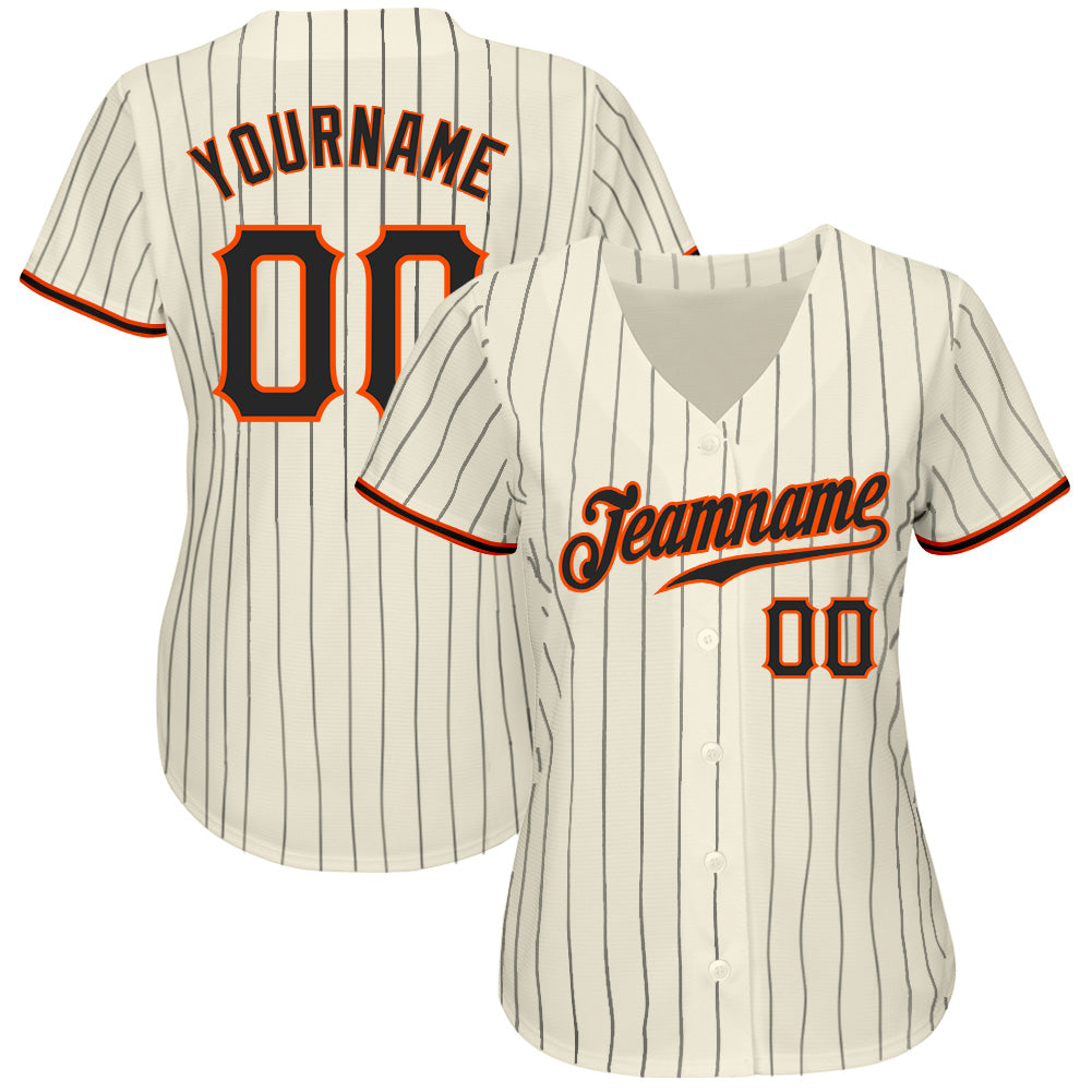 Cheap Custom Gray White Pinstripe Orange Authentic Baseball Jersey Free  Shipping – CustomJerseysPro