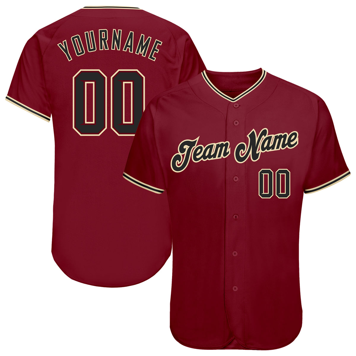 Custom Team Khaki Baseball Crimson Authentic Black Jersey Discount