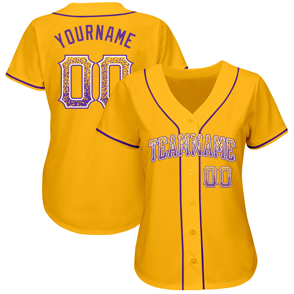 Cheap Custom Gold Purple-White Authentic Drift Fashion Baseball Jersey Free  Shipping – CustomJerseysPro