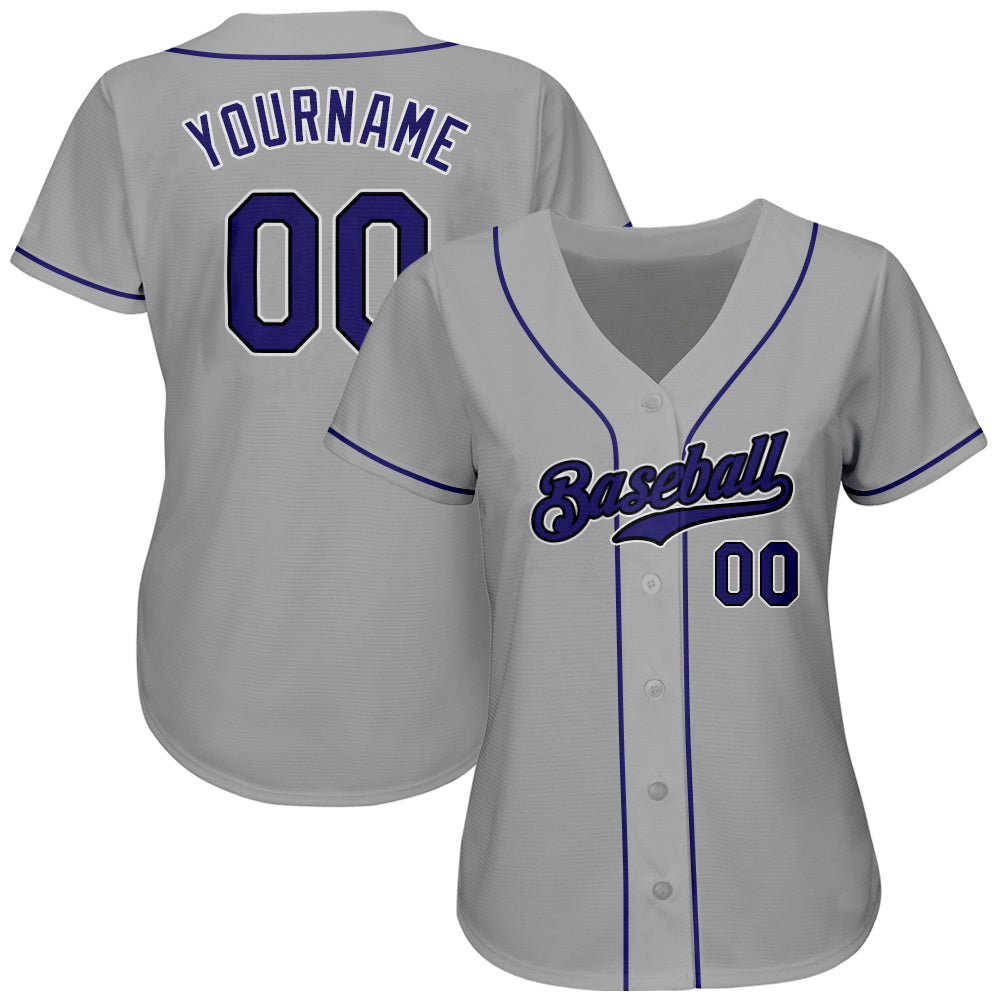 Sale Build Purple Baseball Authentic Black Jersey Gray – CustomJerseysPro