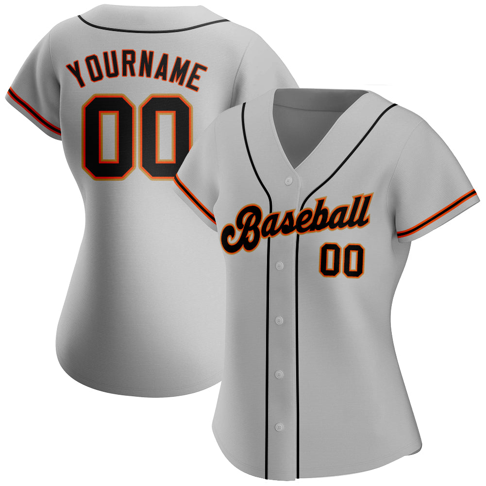 Sale Build Black Baseball Authentic Gray Jersey Orange – CustomJerseysPro