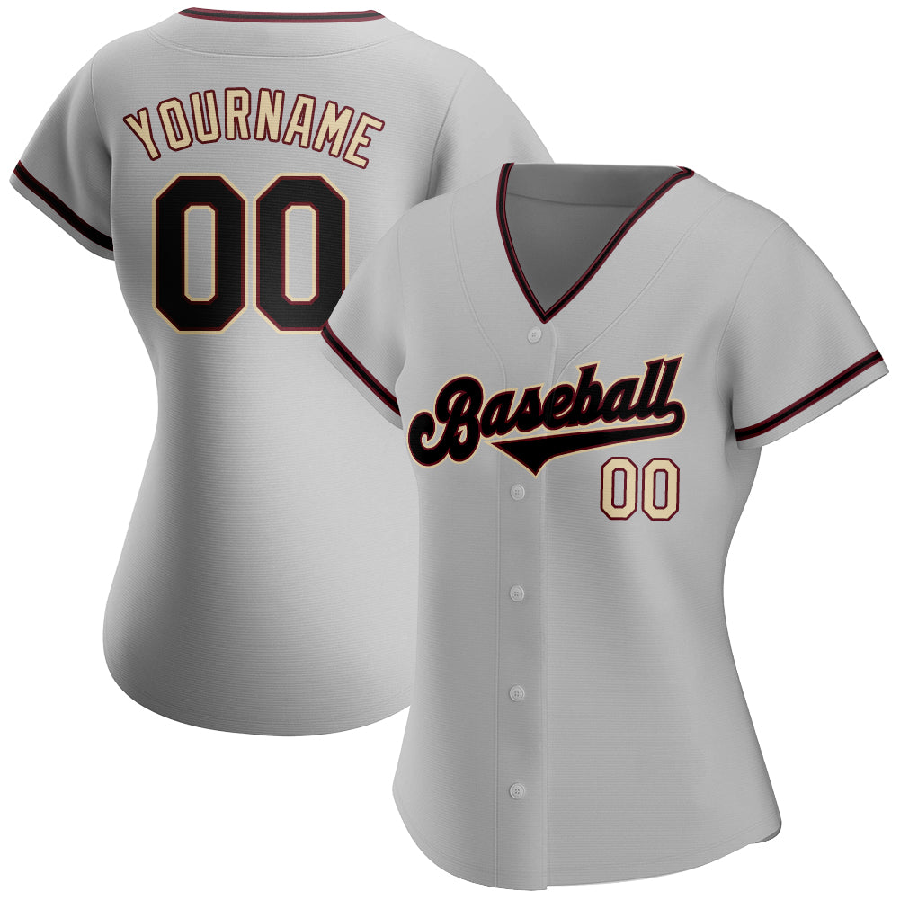 Custom Gray White-Cream Authentic Baseball Jersey Discount