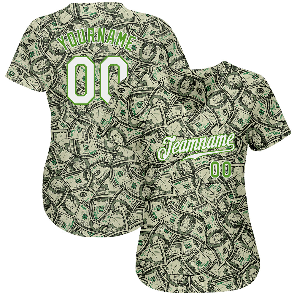 Custom White Neon Green-Pink Authentic Baseball Jersey Discount